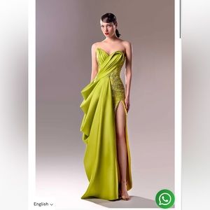 GABY CHARBACHY Strapless embroidered mikado gown